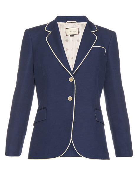 gucci fitted silk blazer women